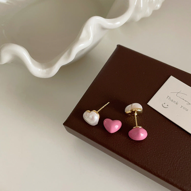 Wholesale  Oil Dropping Love Earrings