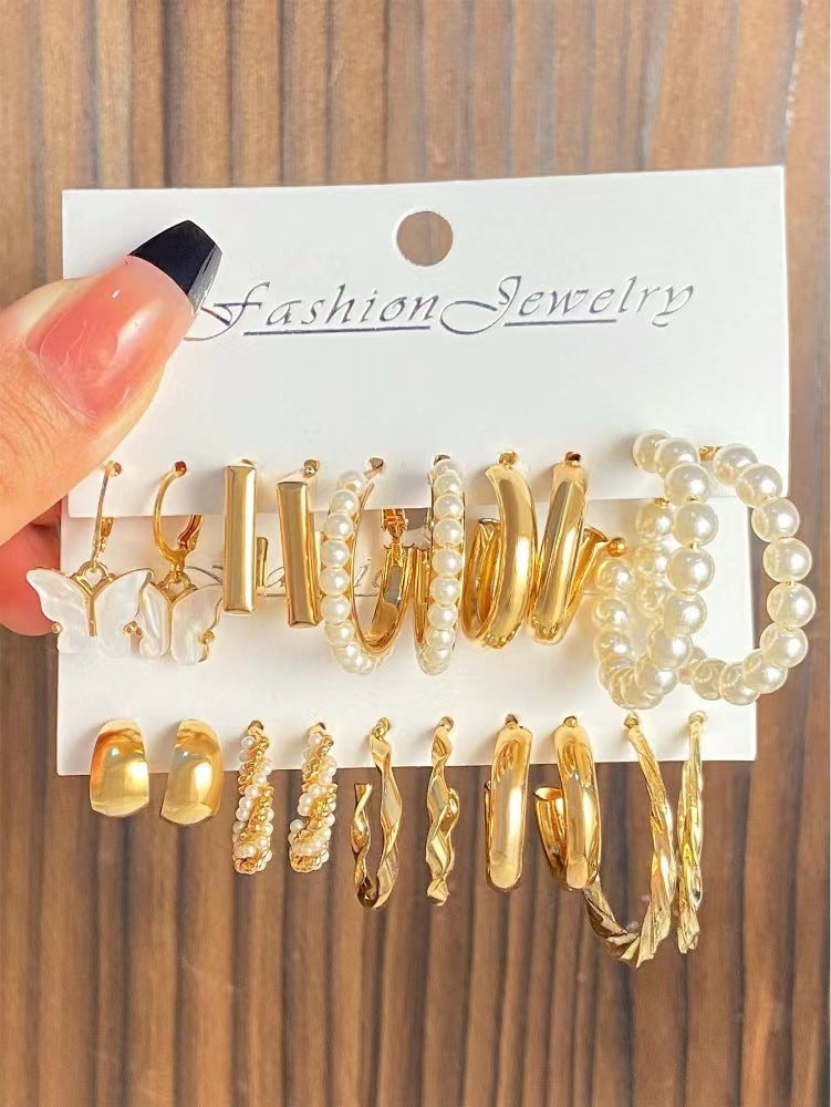 Wholesale Vintage Leopard Acrylic C-Shaped Acetate Earring Sets ACC-ES-MY025