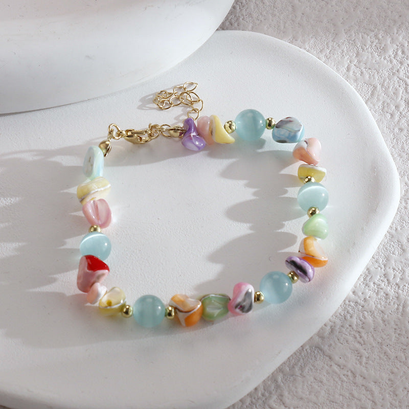 Wholesale Colorful Natural Stone Hand-strung Bracelet