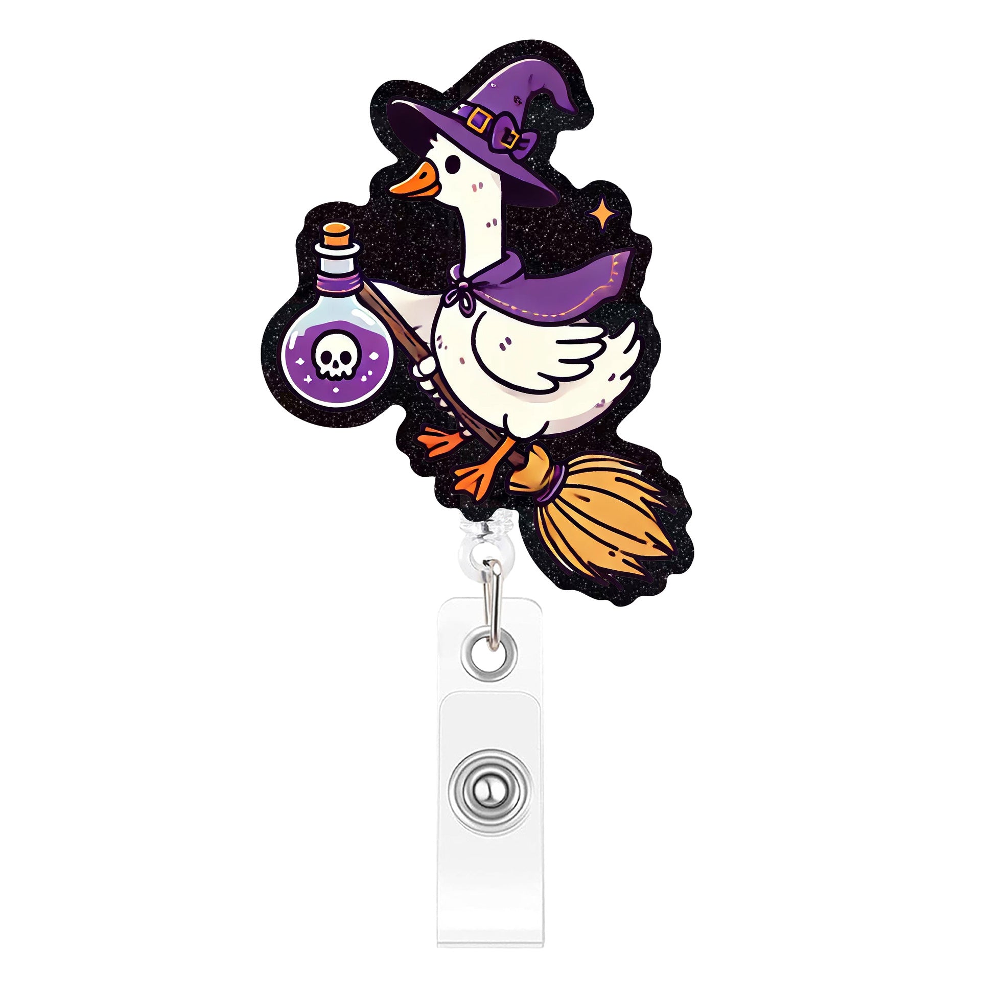 Wholesale Plastic  Badge Reels with Silly Goose Design,  Retractable Id Badge Holders,  Fun Party Accessory