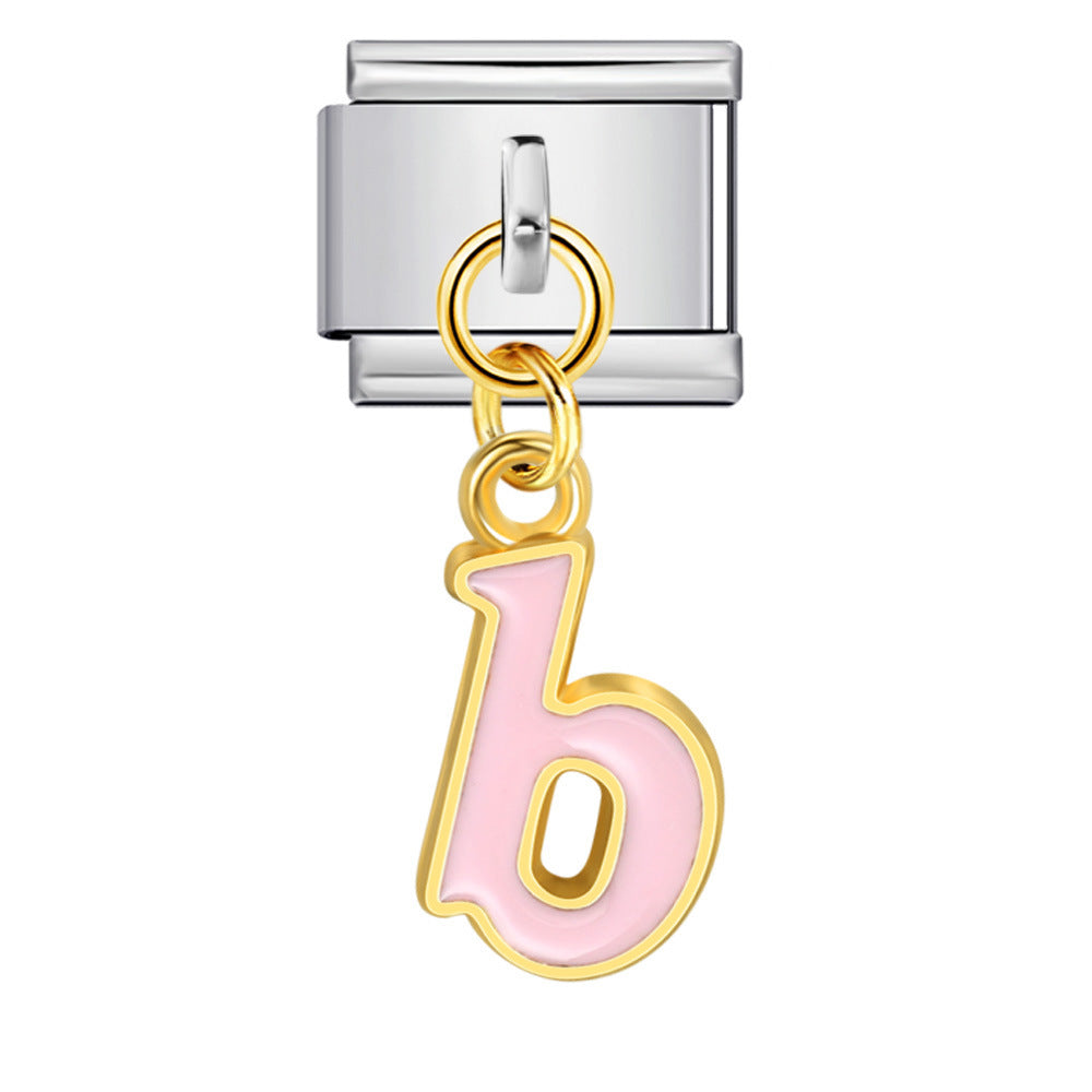 Wholesale Italian Charm Bracelet 9mm DIY Splicing Letter Series Stainless Steel Composable Bracelet