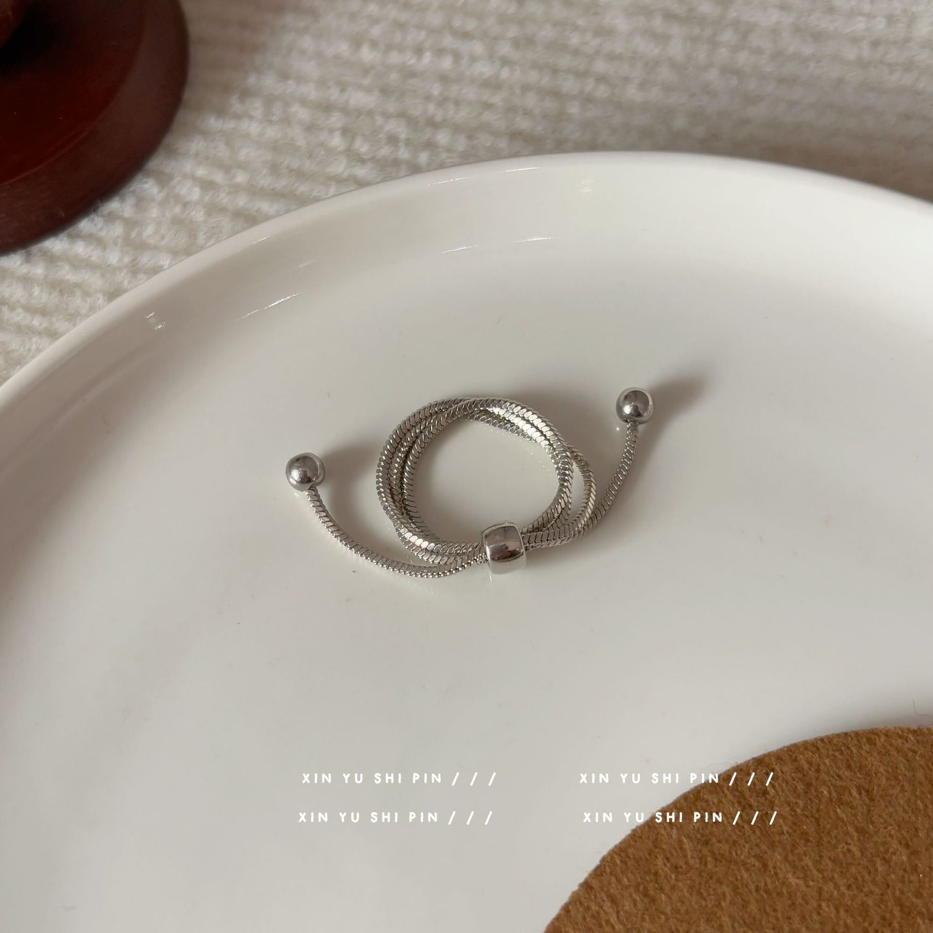 Wholesale pull-out silver multi-layer snake bone ring