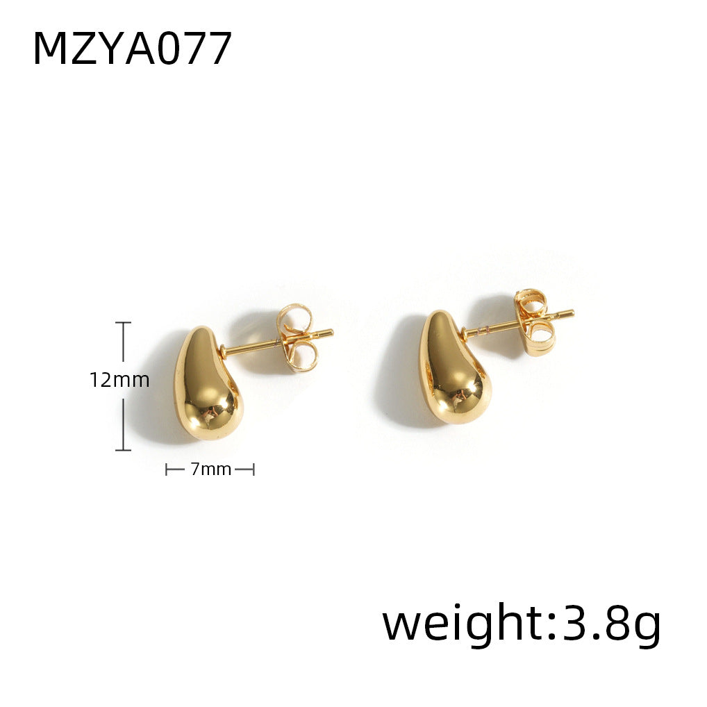 Großhandel kleine Wassertropfen Ohrringe 18k Edelstahlohrringe