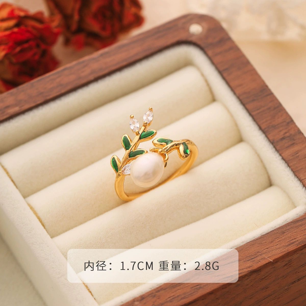 Wholesale Real Pearl Butterfly Ring Opening Ring Adjustable Non-fading Index Finger Ring