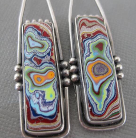 Wholesale Vintage Square Marble Pattern Alloy Earrings Fashion Jewelry Accessory for Gift and Party