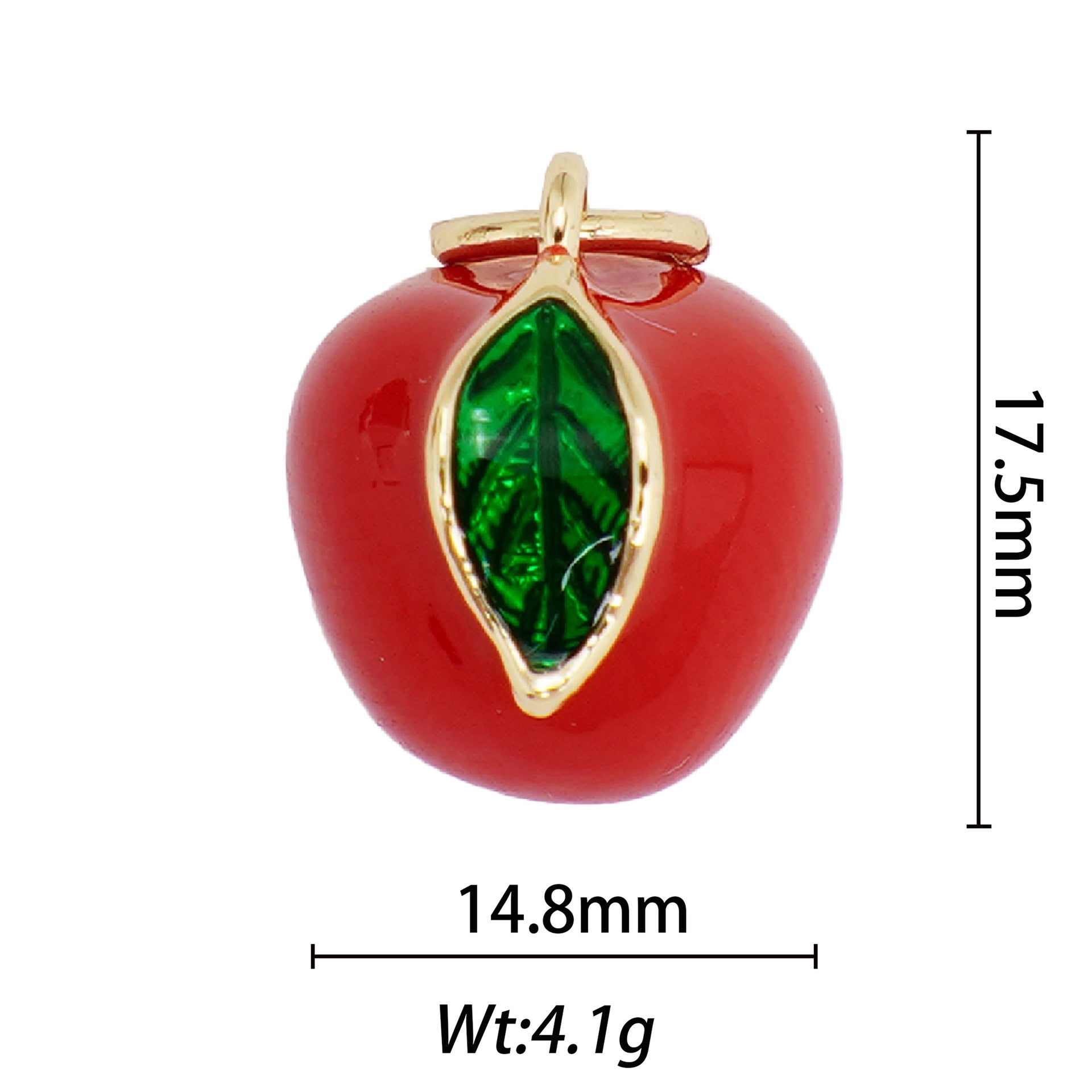 Wholesale 10pcs Cute 18k Copper Fruit DIY Necklace Pendant