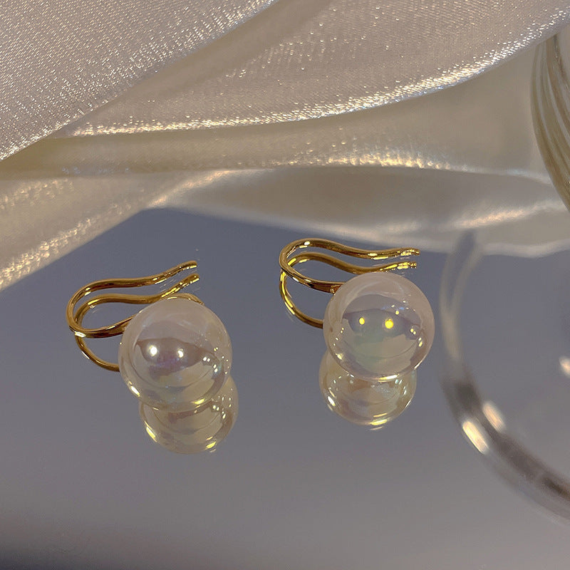 Wholesale Full Diamond Sweet Bow Pearl Earrings