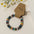Wholesale volcanic stone beaded kraft paper elastic  bracelet