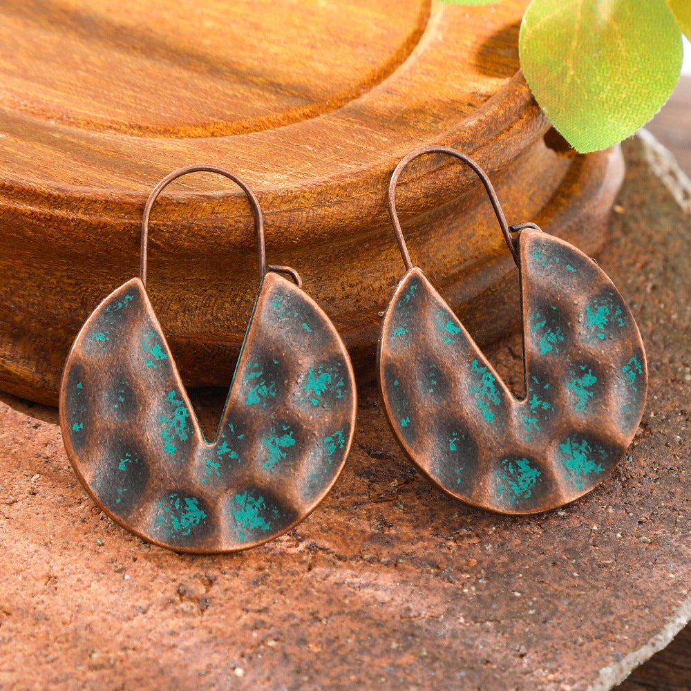 Wholesale Retro European and American Style Earrings for Women,  Bohemian Hollow Pattern Alloy Earrings,  Ethnic Holiday Style Personalized Accessories