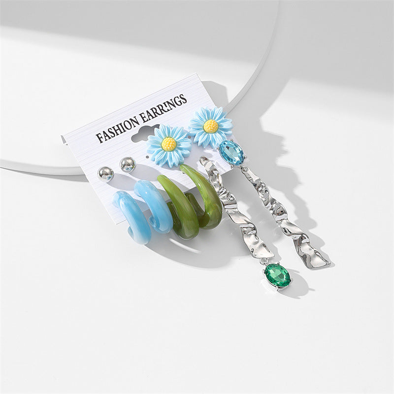 Wholesale Acrylic Solid Color Flower Earrings Set ACC-ES-GuTe002