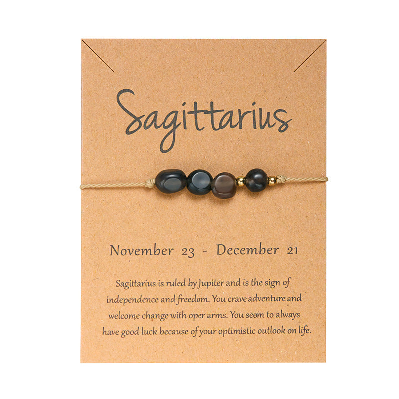 Wholesale Zodiac Natural Stone Handwoven Bracelet Women S Gift Jewelry Accessory