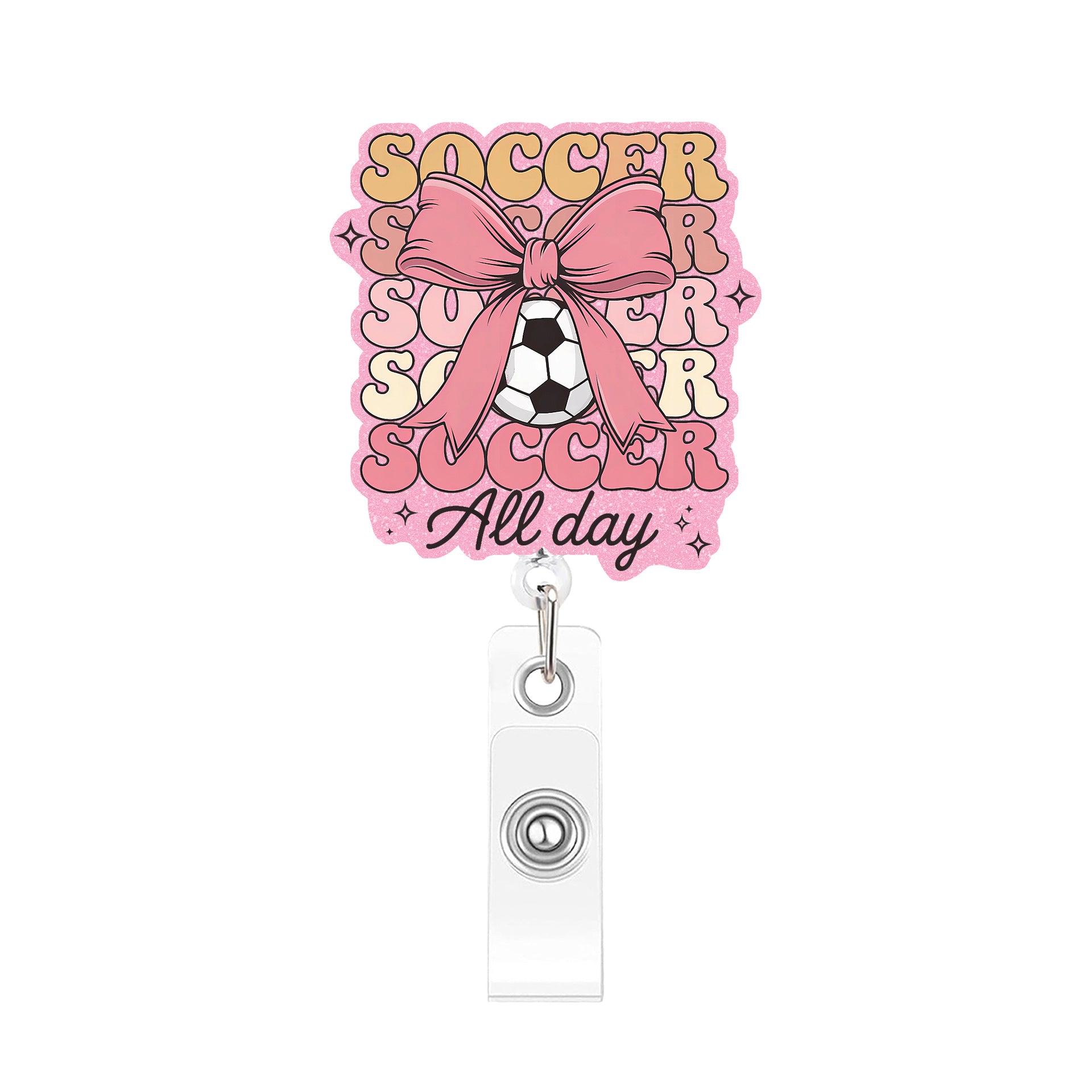 Wholesale 2026 World Cup Football Glitter Acrylic Easy-Pull Badge Holder ID Card Clip Fashion Accessory