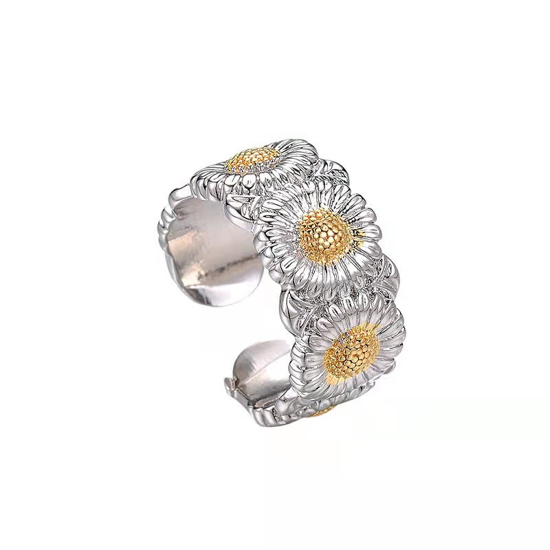 Wholesale Small Wrinkled Daisy Open Adjustable Ring ACC-RS-YuMei010