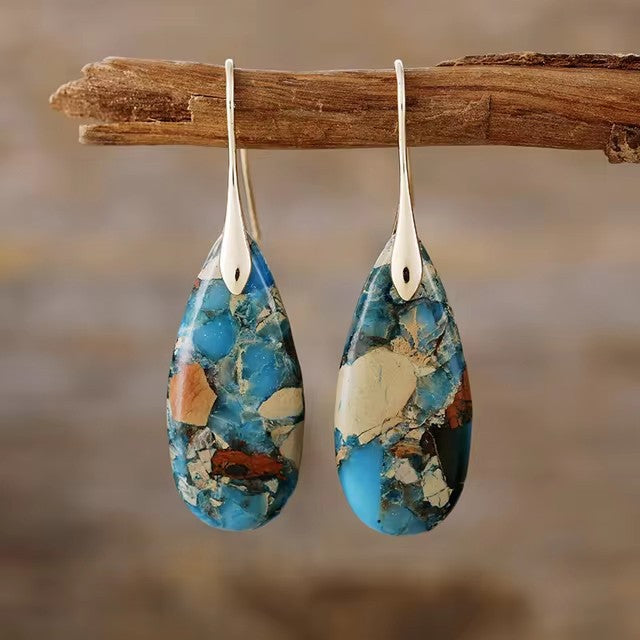 Wholesale  Natural Drop Emperor Stone Earrings
