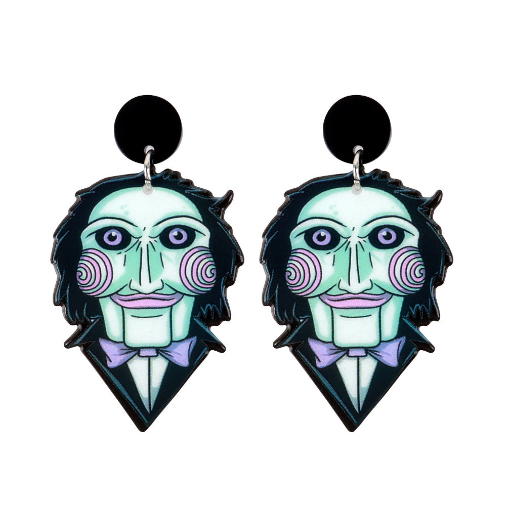 Wholesale Halloween Horror Evil Head Acrylic  Earrings
