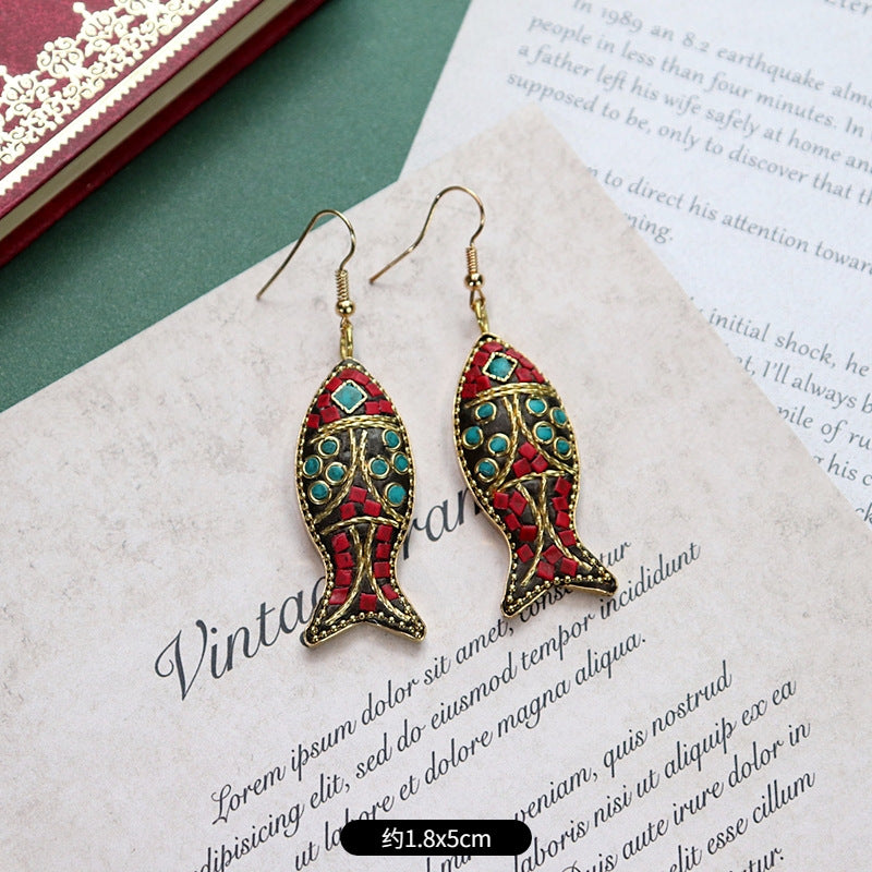 Wholesale Retro Nepal Style Handmade Dangle Earrings,  Trendy Fashion Accessory for Party or Everyday Wear