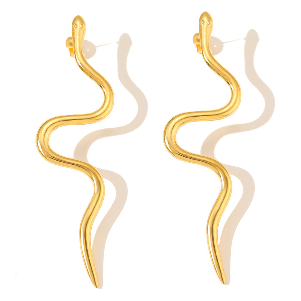 Wholesale Curve Wave S Snake Earrings