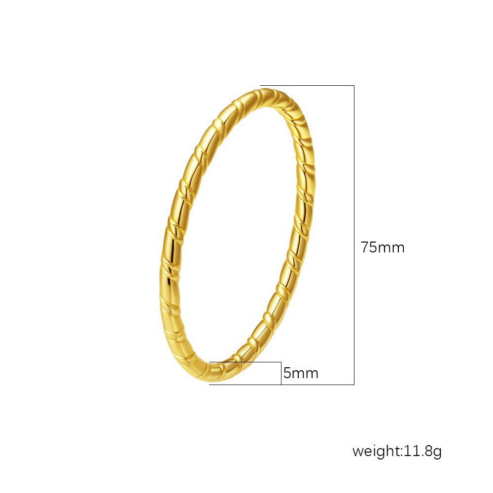 Wholesale European and American Style Hollow Bracelet Stainless Steel Gold Plated Boutique Resale Jewelry Accessory