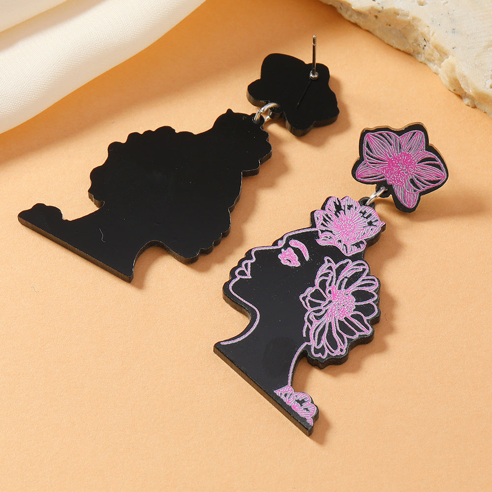 Wholesale Acrylic sexy girl pendant earrings cartoon cute  earrings