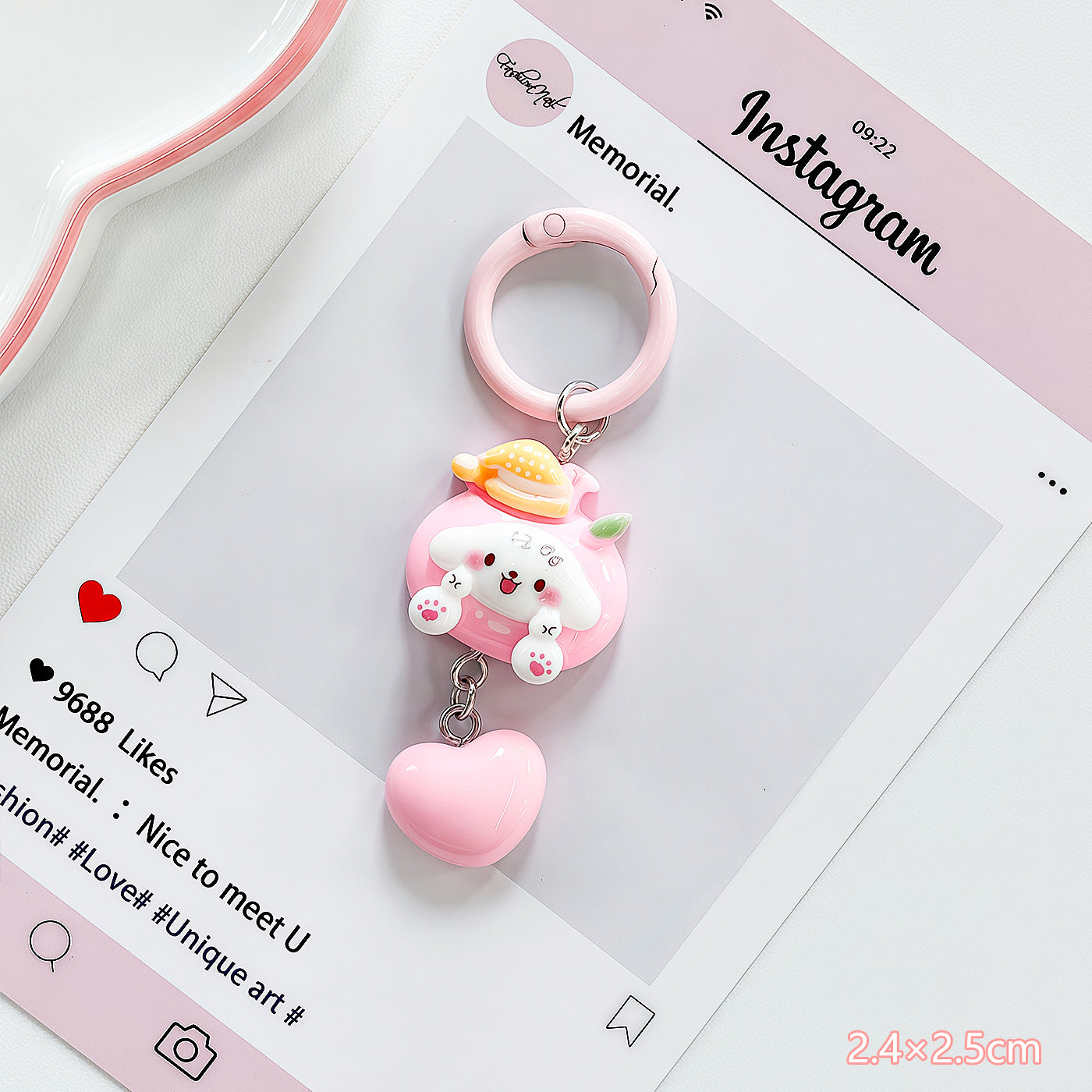 Wholesale Cartoon Apple Heart Pendant Keychain Bag Charm Fashion Accessory Gift