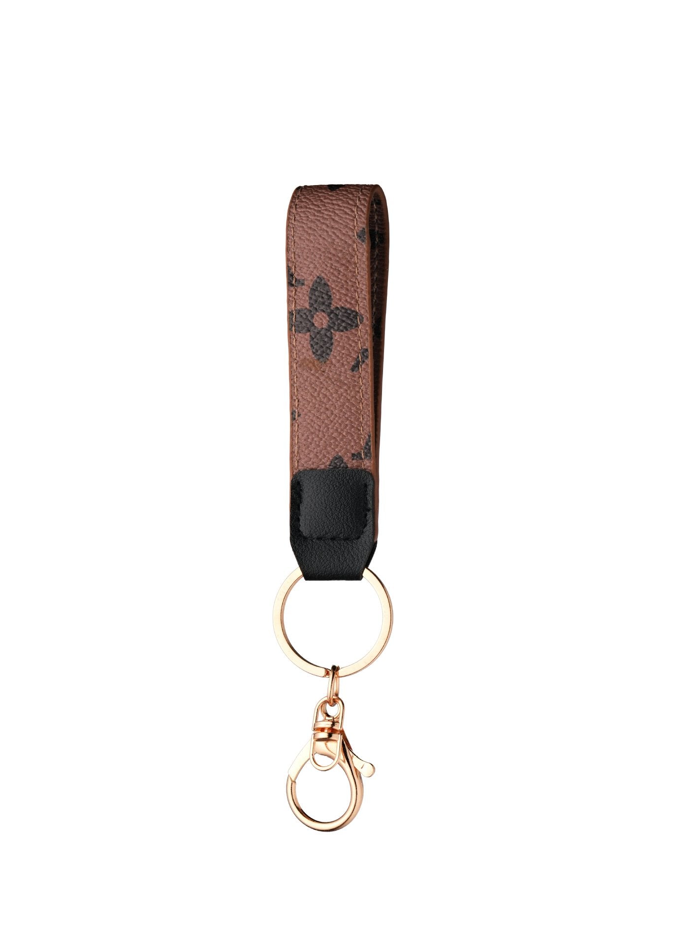 Wholesale Modern Leather Key Chain Pendant with Plant Floral Pattern,  Buckle,  Boutique Car Key Accessory for Resale
