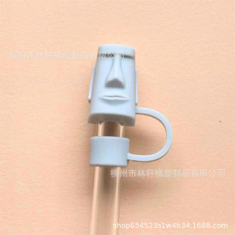 Wholesale  Cartoon Red Panda 10mm PVC Soft Straw Tube Cap