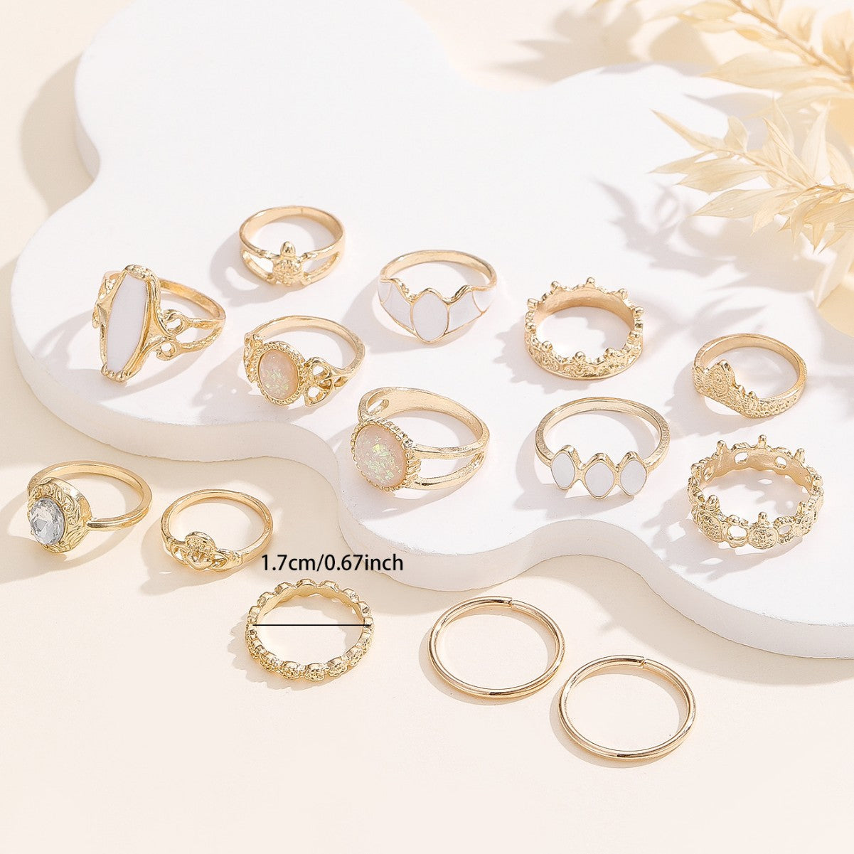 Wholesale Retro Palace Geometric Ring Gold Tone Alloy Jewelry Fashion Accessory Gift Boutique Resale