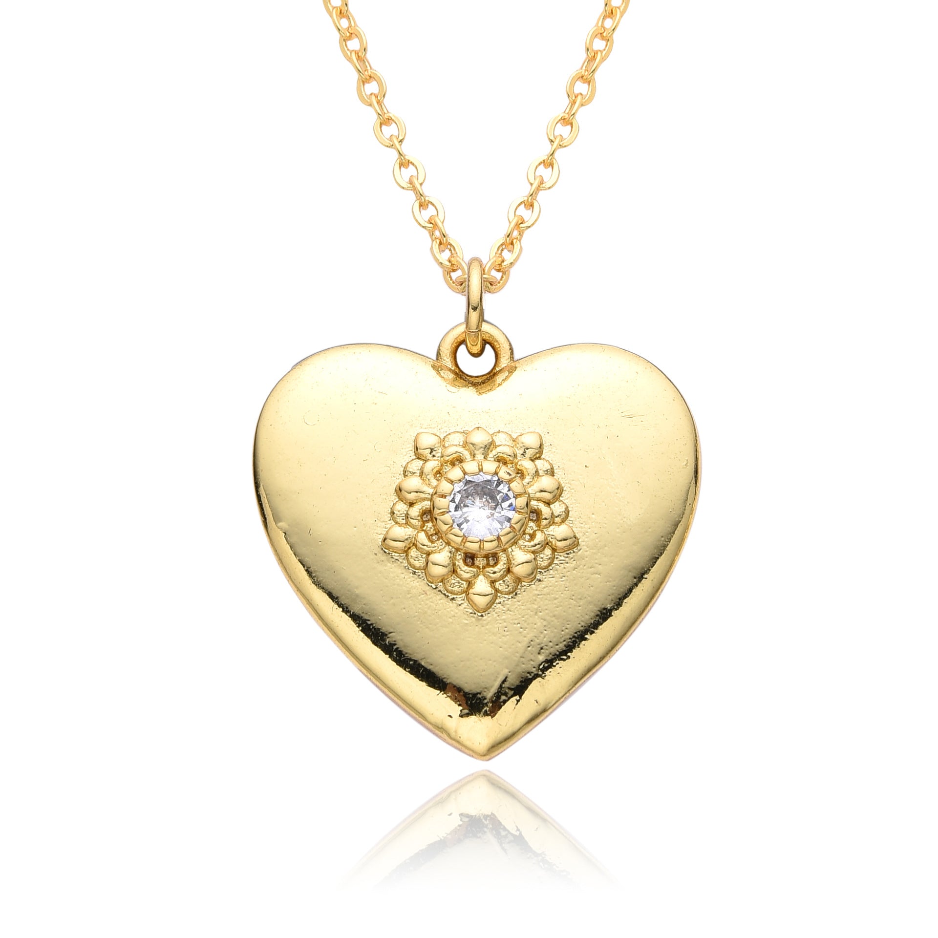 Wholesale love diamond clavicle chain copper plated 18K real gold necklace