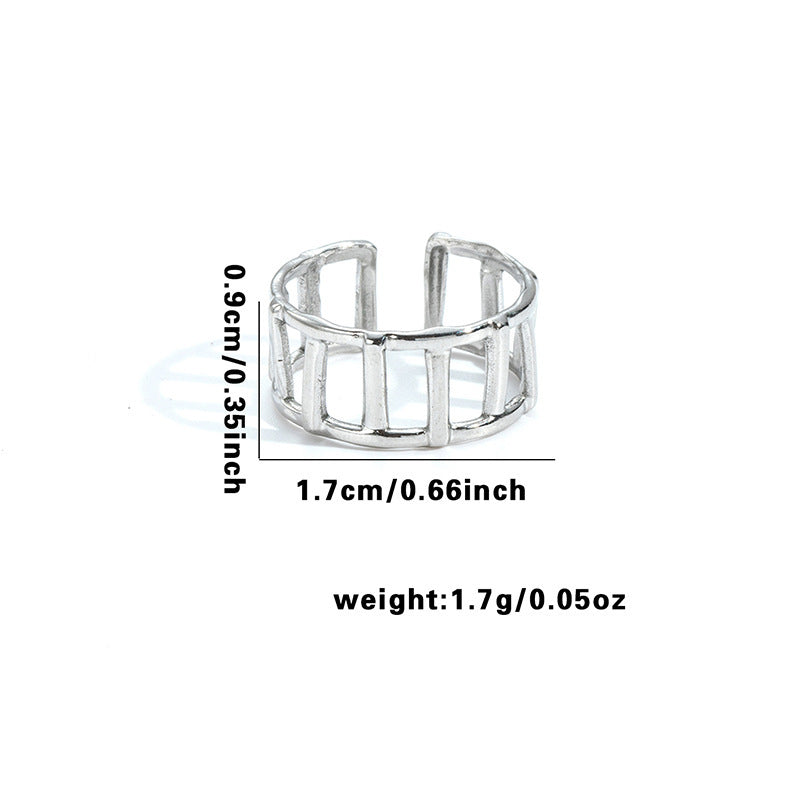 Wholesale Geometric Asymmetrical Heart Titanium Steel Ring Chic Boutique Resale