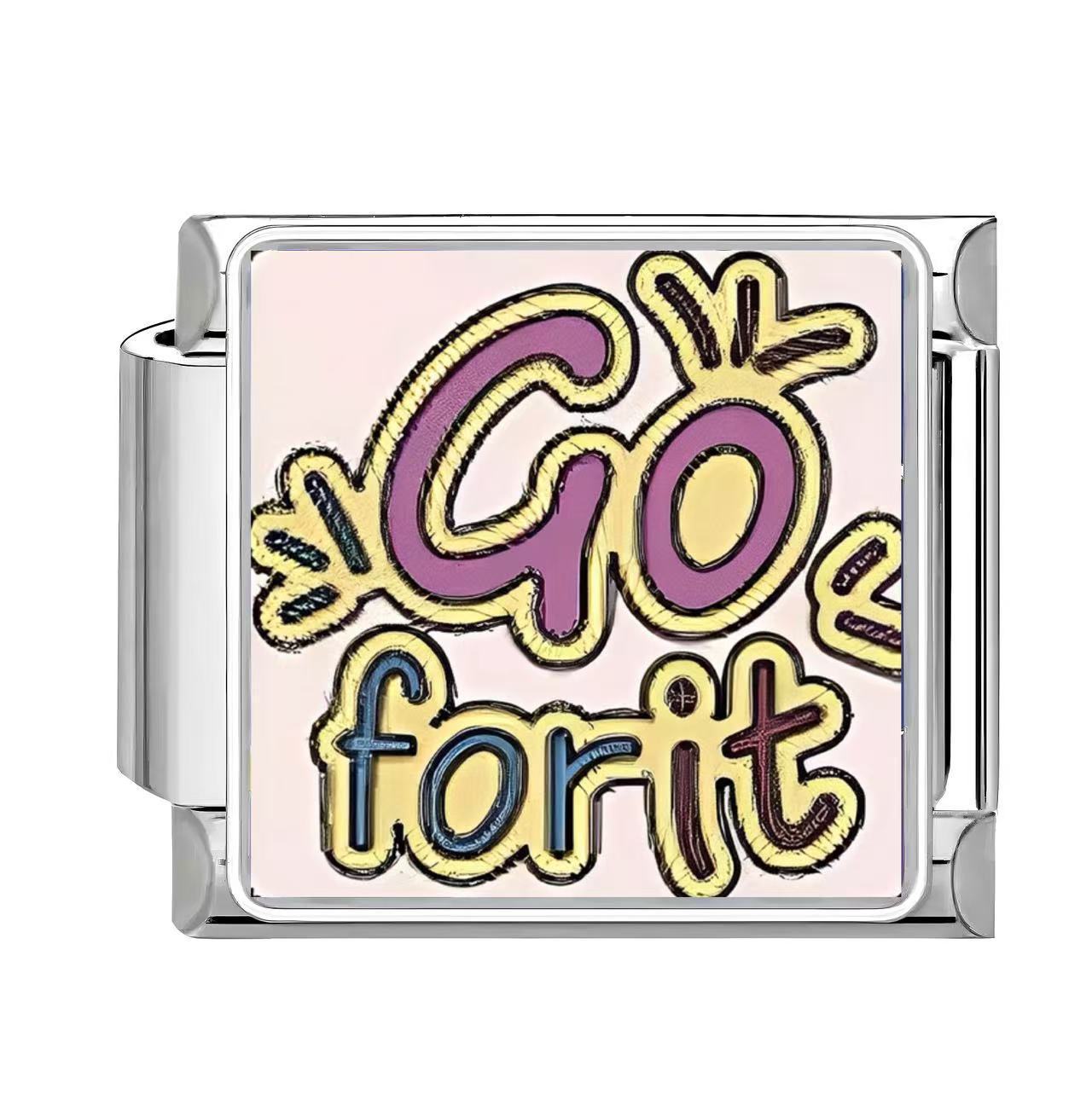 Wholesale Italian Charm Bracelet 9mm DIY English Pattern  Creative Stainless Steel Composable Bracelet