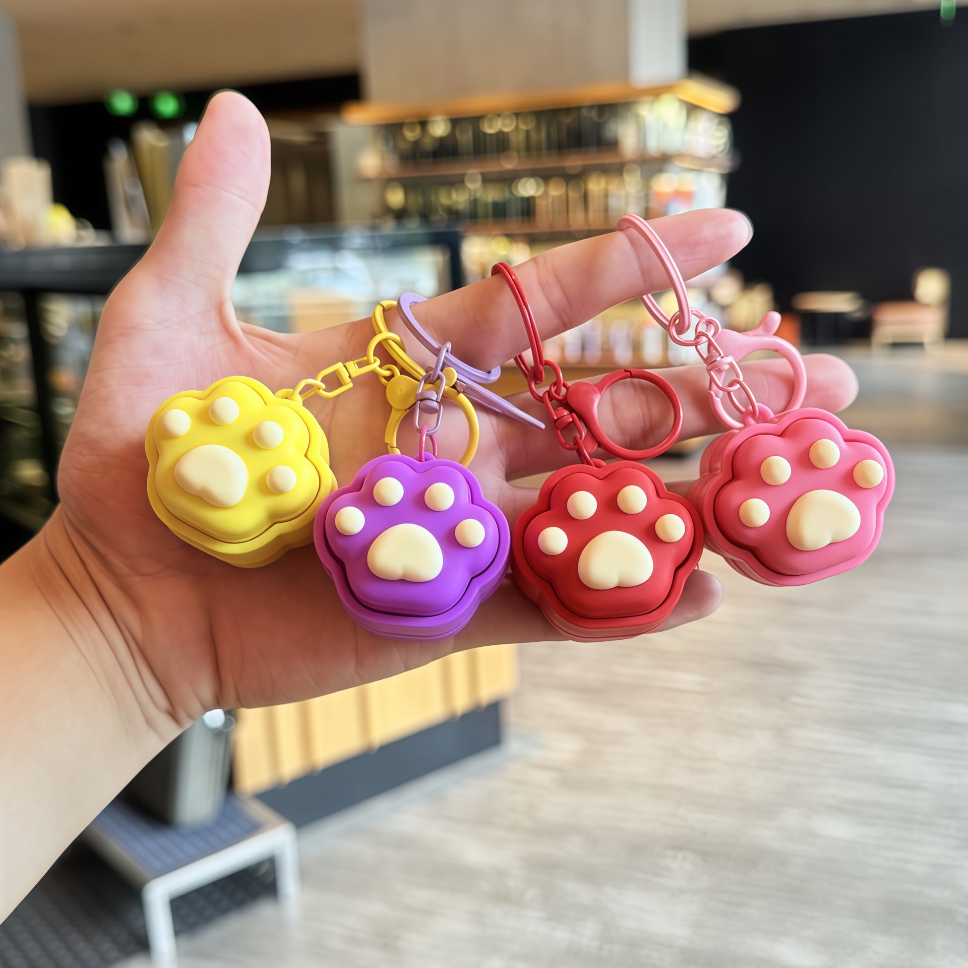 Wholesale Chic Cat Paw Keychain PVC Couple Gift Accessory Boutique Resale