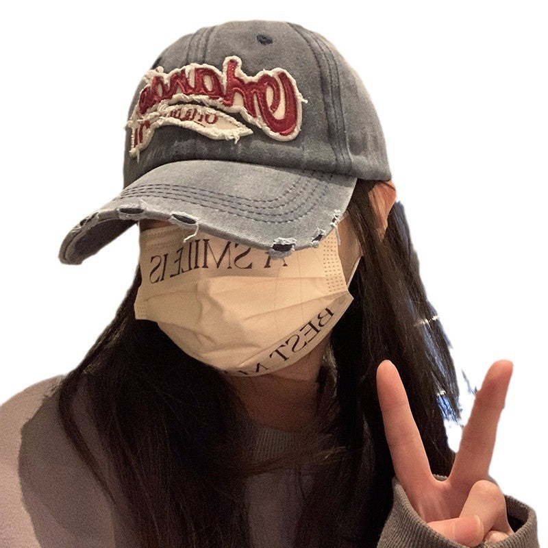 Wholesale Vintage washed denim distressed baseball cap