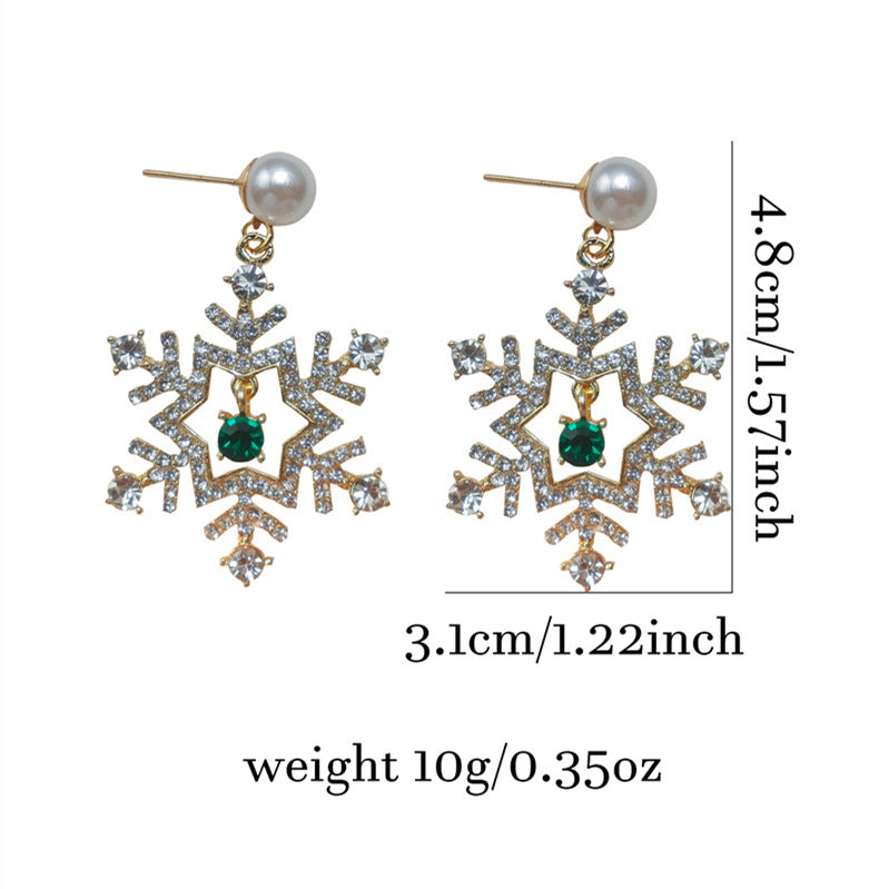 Wholesale Flash Diamond Snowflake Earrings