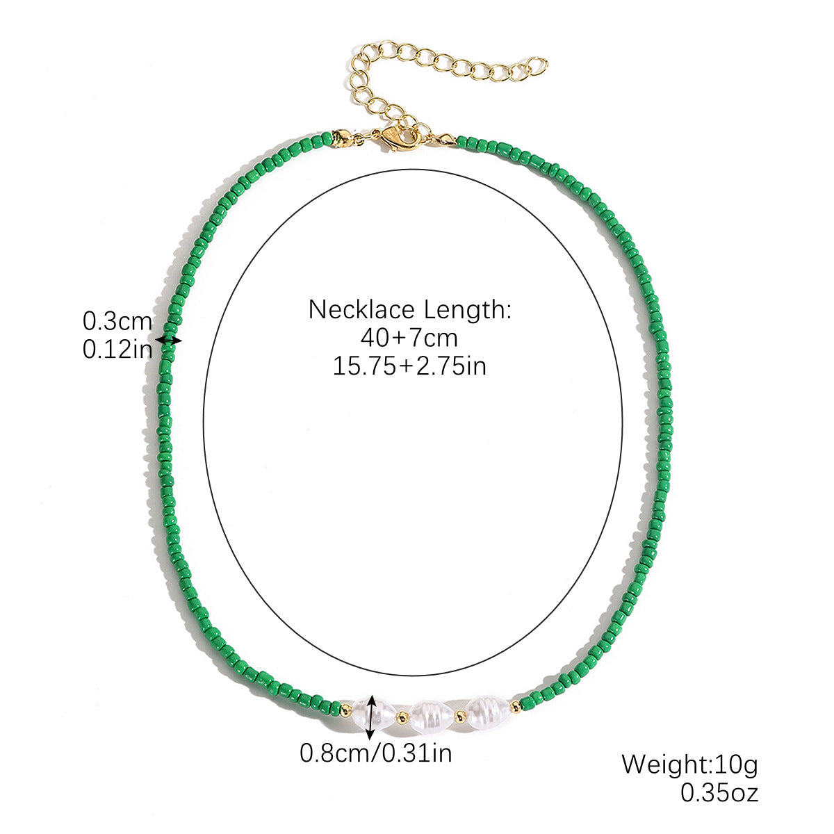 Wholesale  Rice Bead Necklace Bohemian Handmade Beaded Necklace