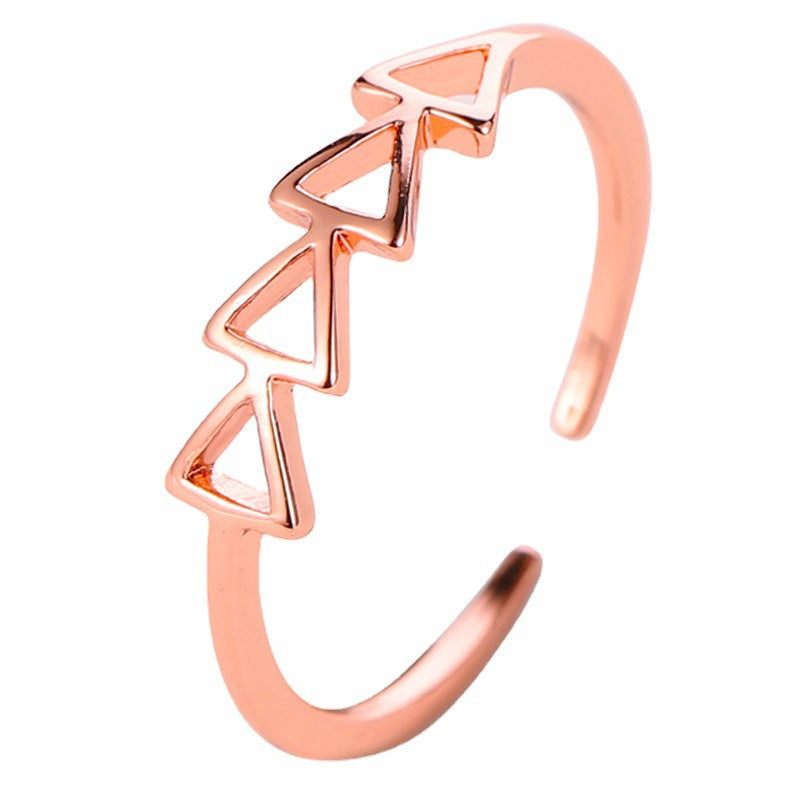 Wholesale  rose gold open  geometric index finger ring