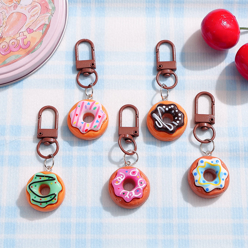 Wholesale Cute donut shaped toy bread pendant