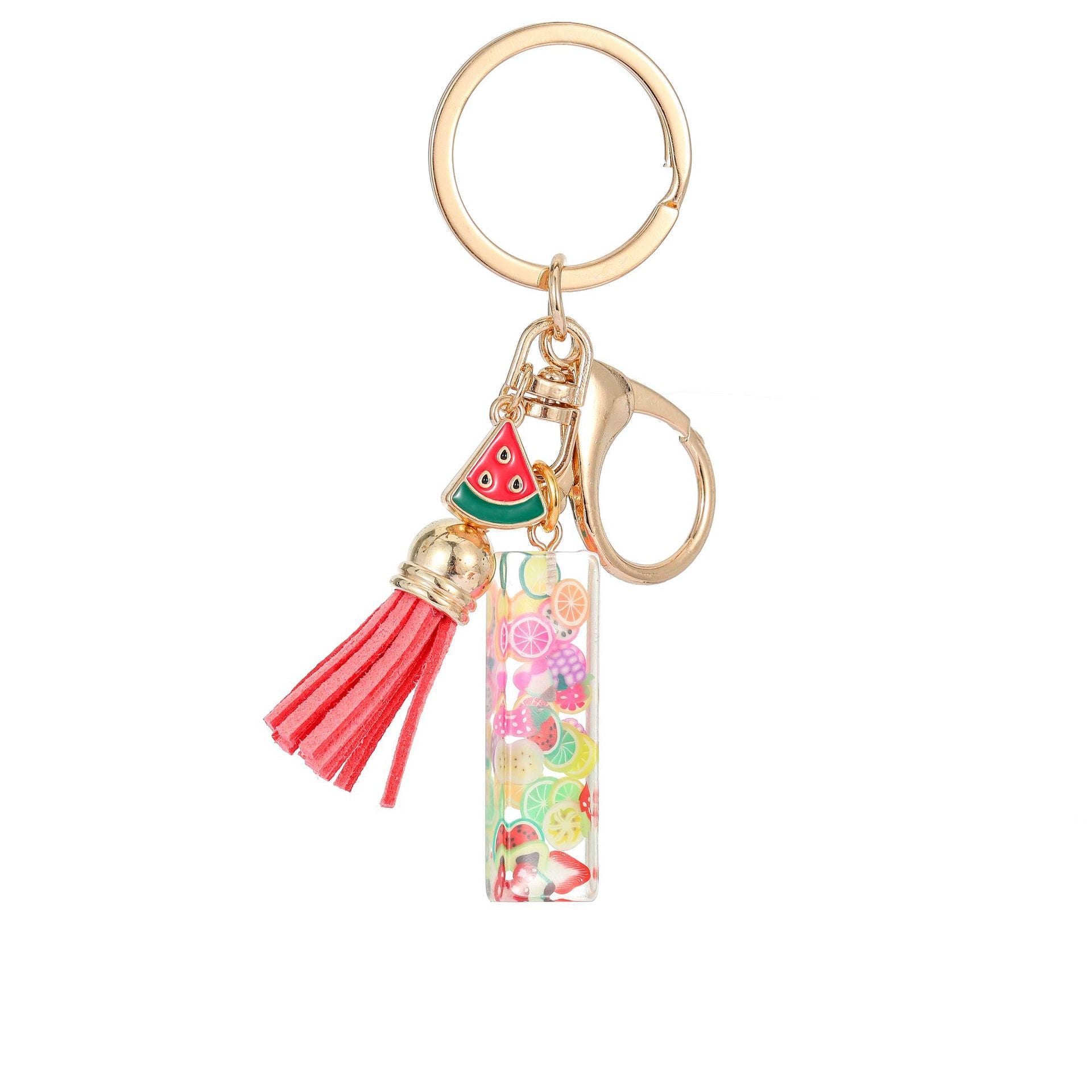 Wholesale Fruit resin letter keychain