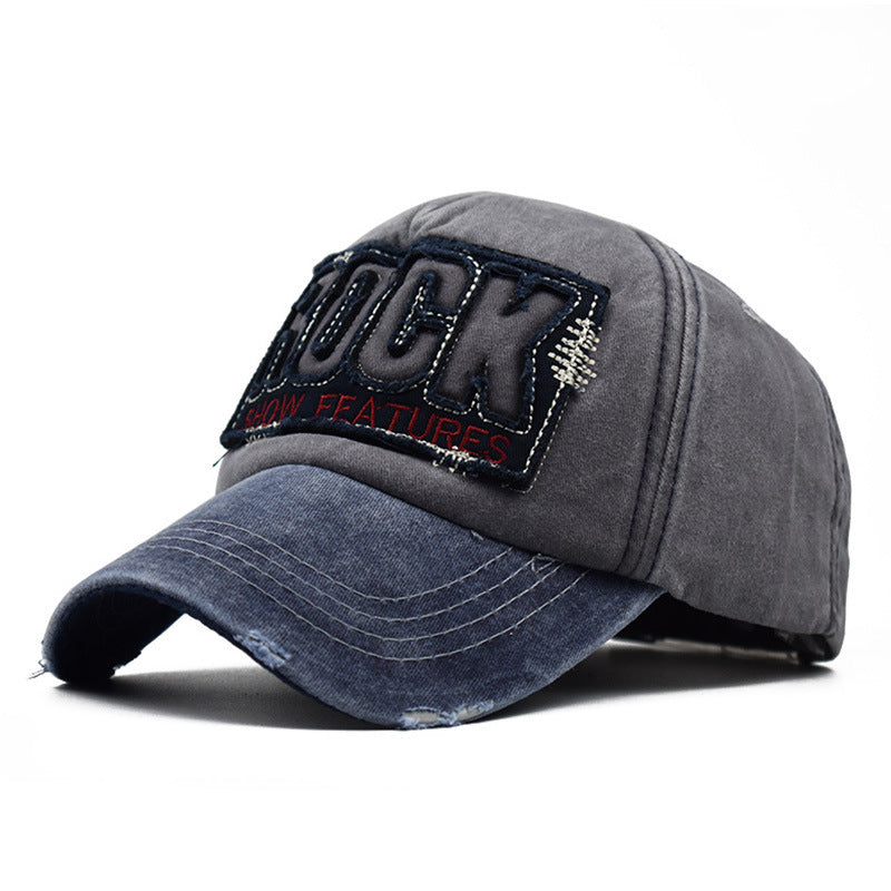 Wholesale Trendy Yellow Hip Hop Baseball Cap Patchwork Distressed Washed Cotton Adjustable Wide Brim Street Fashion Accessory For Men And Women