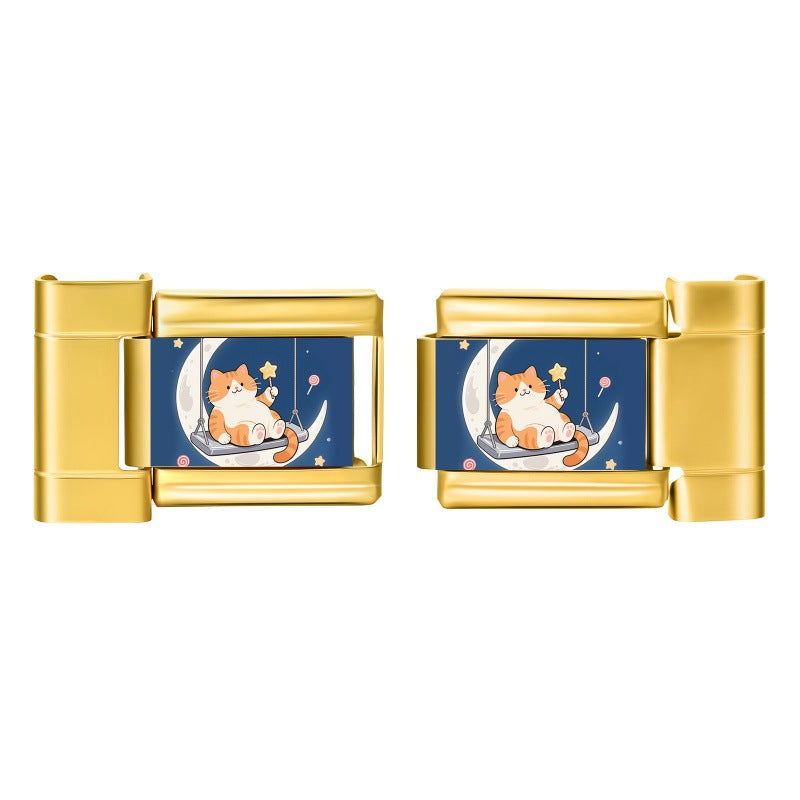 Wholesale 9mm Italian Charm Starter Bracelets DIY cute cat Stainless Steel Composable Bracelet