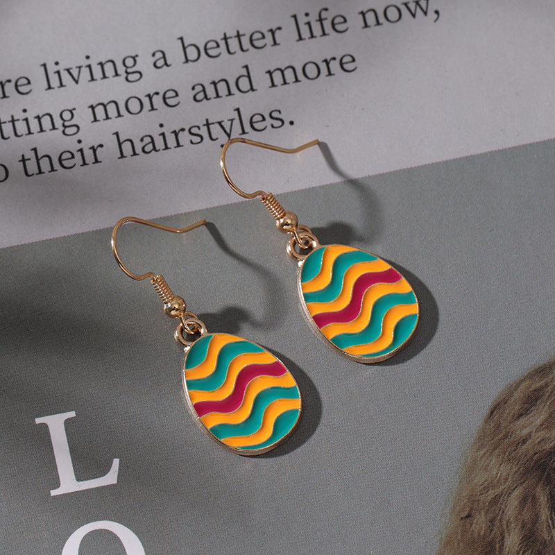 Wholesale  Easter egg ear hook cartoon cute colorful  earrings