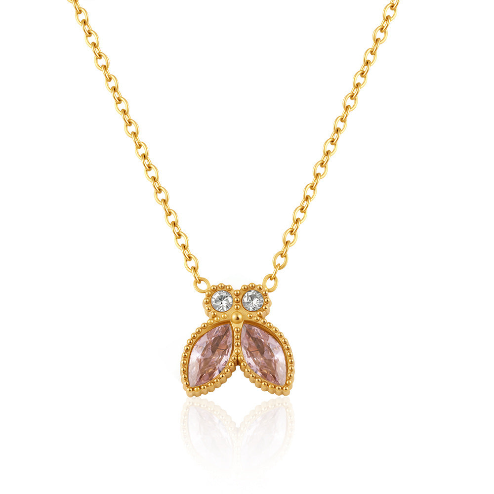 Wholesale Butterfly Cubic Zirconia Earring Set - 18K Gold Plated Stainless Steel,  Women' s Fashion Jewelry Accessory