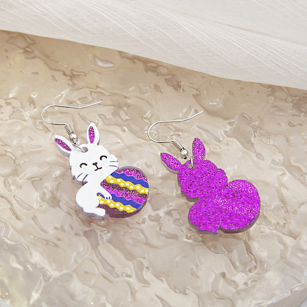 Wholesale Easter Acrylic Cute Bunny Earrings