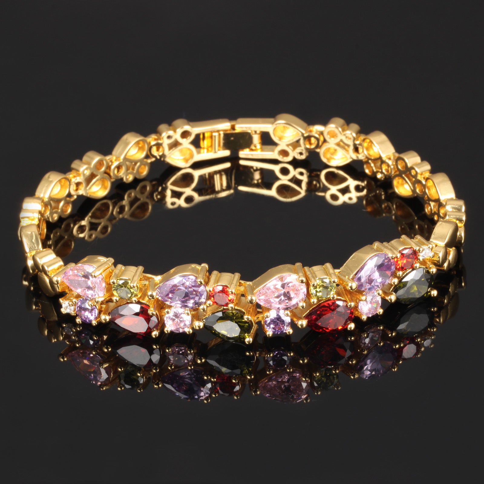 Wholesale  Vintage Crystal Bracelet Copper Gold-plated Bracelet
