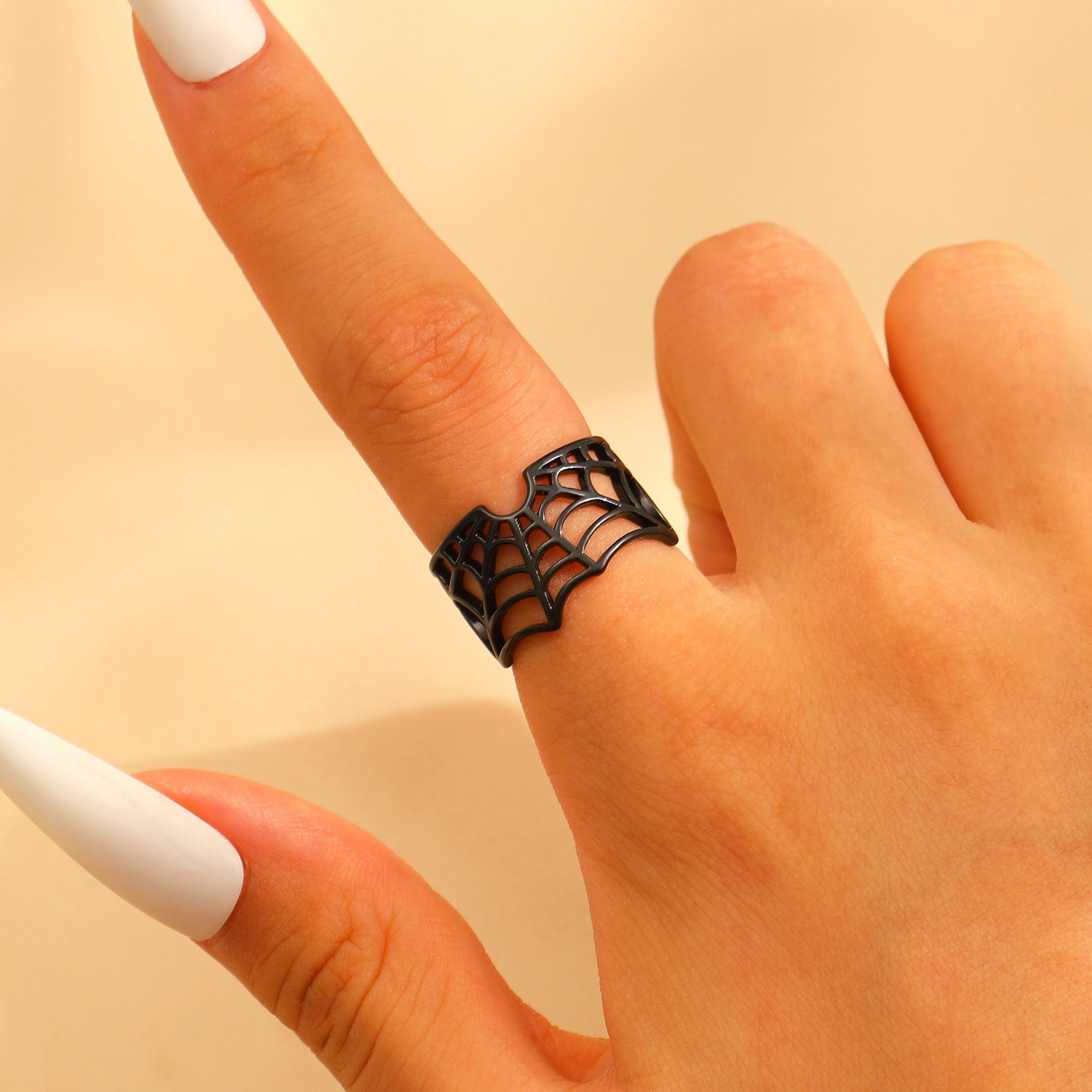 Wholesale Gothic Punk  Ring with Rhinestones,  Trendy Jewelry Accessory for  or Everyday Wear