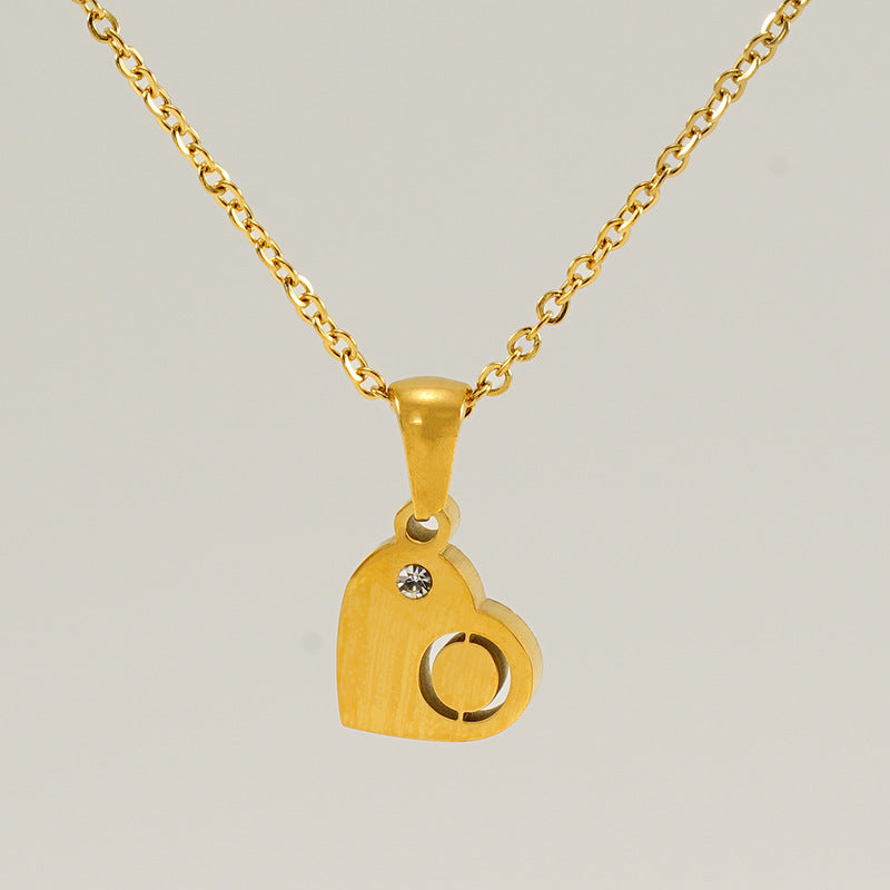 Wholesale Diamond Heart Letter Necklace ACC-NE-ZhongYao005
