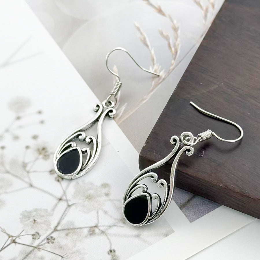 Wholesale Fashion Drop-Shaped Hollow Pendant Earrings