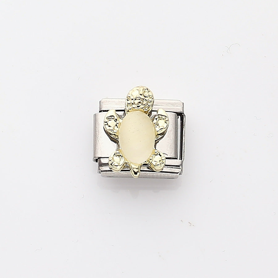 Wholesale 10pcs Italian Charm Bracelet 9mm DIY Splicing Pearl Heart Stainless Steel Composable Bracelet