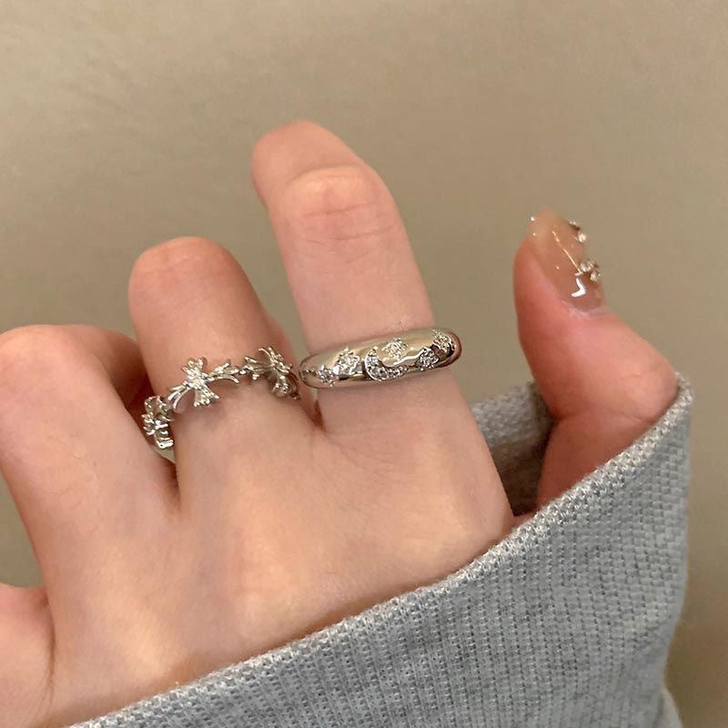 Wholesale Electroplated Zinc Alloy Zircon Cross Ring For Women Chic Minimalist Everyday Wear Gift