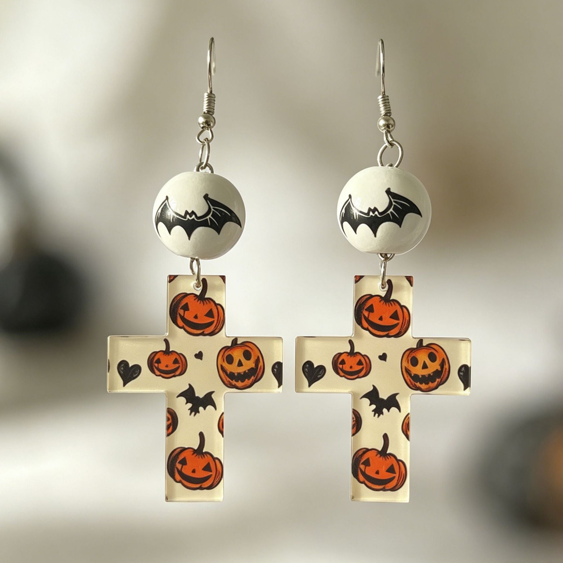 Wholesale  Acrylic Cross Earring Necklace Set Fashion Accessory Boutique Resale
