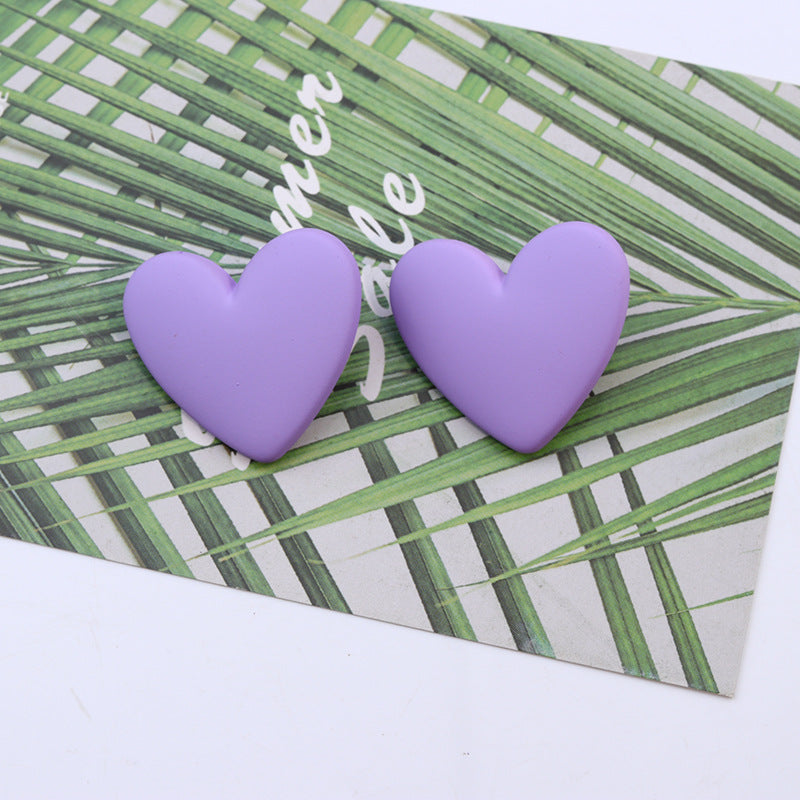 Wholesale 20-Color Heart  Acrylic Earrings